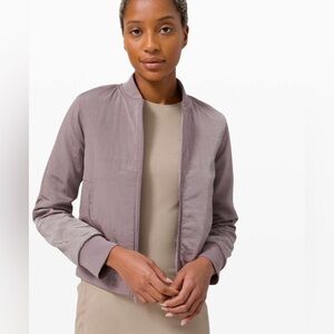 LULULEMON Mauve Serene Travel bomber jacket. Size 6